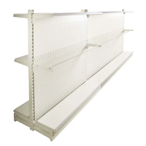 1.8m (H) x 2m (W) Double Sided Gondola Shelving For Retail Display (Cream White)