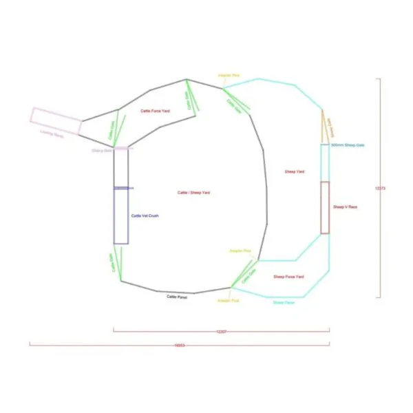 50 Head Cattle & 300 Head Sheep Yard Design